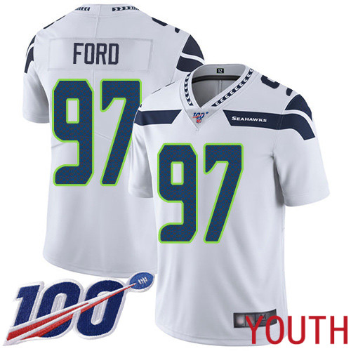 Seattle Seahawks Limited White Youth Poona Ford Road Jersey NFL Football 97 100th Season Vapor Untouchable